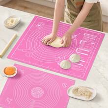 1/2pcs Thick Dough Rolling Mat, Suitable For Easy Kneading And Shaping Dough - For Making Pies, Cookies And Other Desserts, Easy To Clean Cooking Accessory, Holiday Pie Crust Mat, Rolling Pad, DIY Baking Mat, Non-Stick Baking Sheet Liner, Kitchen Utensils, Baking Tools - - - View 1