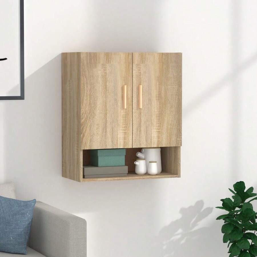 vidaXL Armário mural Chêne sonoma 60x31x70 cm Bois d'ingénierie - Castanho - Ver 1