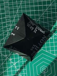 Nowoczesna wróżka drukowana w technologii 3D – trwała wersja klasycznego papierowego stylu, składana, przenośna i interaktywna, z dwuwarstwową klapką - Czarne - Zobacz 7