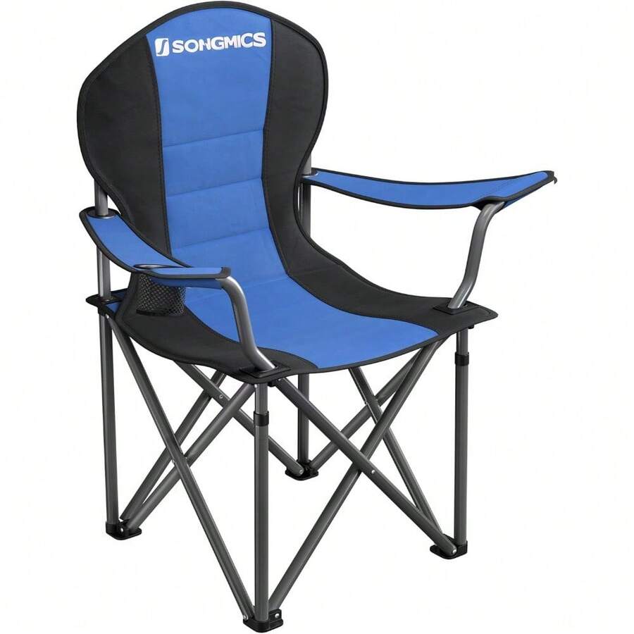 CYPNSONGMICS - Silla plegable para camping soporta 550 libras con cómodo asiento de esponja estructura resistente soporte para vasos silla de picnic al aire última intervensión azul y negro UGCB06BUFashion - 225229165 - Ver 1