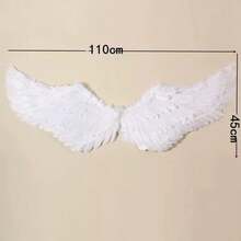 Angel Feather Floating Wings, Elastic Band, Suitable For Valentine's Day, Ramadan, Easter, Holiday Party Costumes, Adult Women Role Play - White - View 8