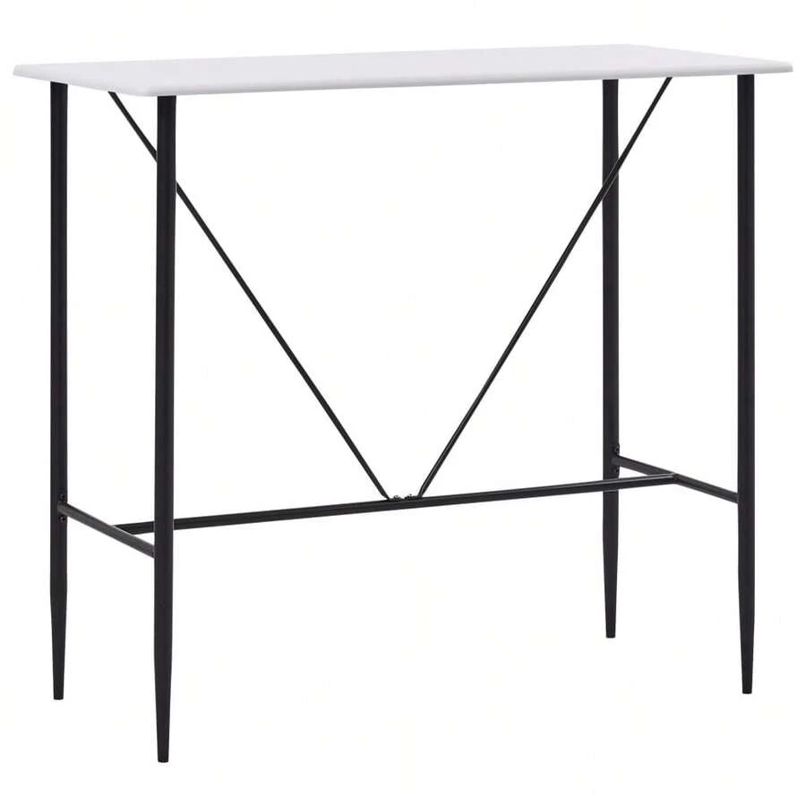 Table de bar vidaXL Blanc 120x60x110 cm MDF - Blanc - Voir 1