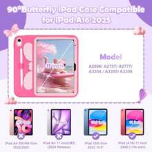 MX  For IPad A16 11th Generation 2025 10th Generation Case 2022 For Girls With Pencil Holder Shoulder Strap Pink Heavy Duty Protective IPad 11 Inch 10.9 Inch Cover With Bowknot Stand - 熱粉紅色 - 查看 3