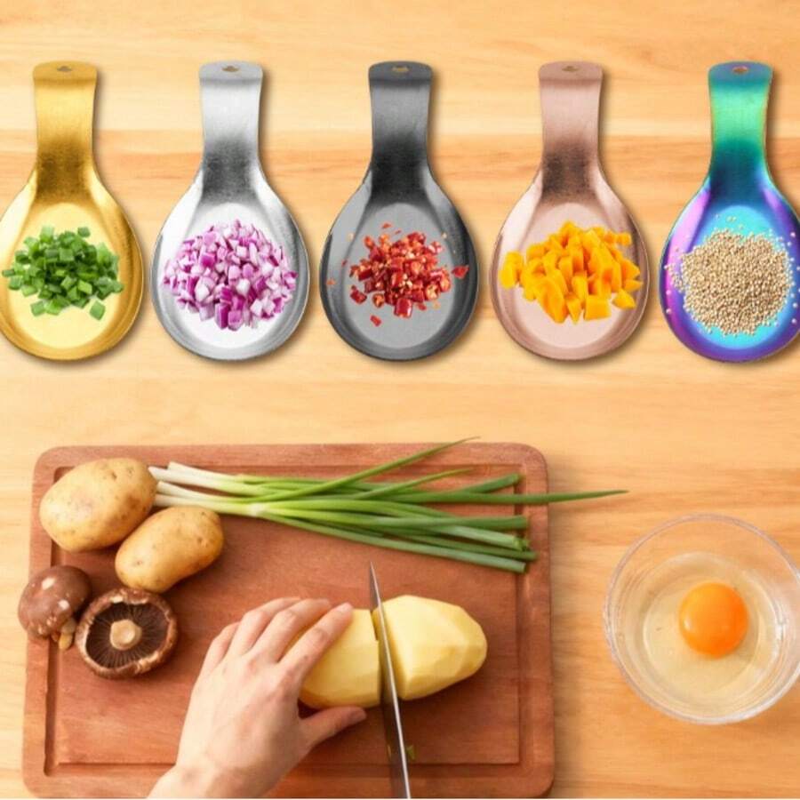 1/3pcs Stainless Steel Fish Shaped Spoon Rest, Food Clip, Hot Pot Spoon Holder Tray, Kitchen Utensil Rack, Buffet Spoon Stand Set, Christmas Gift, Back To School