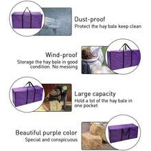 Waterproof Hay Bale Bag – Horse Feeder & Storage For Straw, Camping, Riding NEW - Purple - View 3