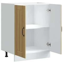 vidaXL Lucca Waschtischunterschrank, Sonoma Eichenholz - Braun - Übersicht 5