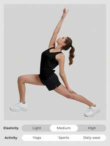 MathCat Women's Workout Tanks Cloudweight Open Back Workout Lightweight Athletic Gym Tank Soft Running Sleeveless Shirts - 黑色 - 查看 7