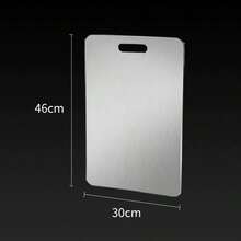 Stainless Steel Cutting Board, Silver Color Kitchen Chopping Board, Double-Sided, Suitable For Raw Meat, Poultry, Fish, Odor-Proof, Stain-Resistant, Rust-Proof, Minimalist Design To Replace Traditional Meat Cutting Board, Applicable For Meat, Vegetables, Fruits, Essential For Modern Kitchen, Easy To Clean With Water.The Kitchen Cutting Tool Set Can Also Be Used As A Pizza Tray, Cheese Board, Serving Platter, Bread & Cookie Board. - Multicolor - View 14
