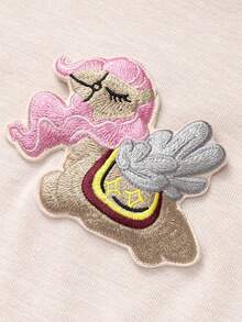 mini bala Unisex Young Girl Fleece-Lined Sweatshirt Cute Art Graphic Cozy Winter New Year Pullover Top - Pink - View 7