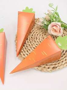 50/20/10个装复活节兔子胡萝卜造型纸质包装盒，复活节胡萝卜盒，兔子造型节日礼品袋，胡萝卜造型糖果盒，复活节礼品包装，复活节装饰，节日礼品盒，趣味胡萝卜兔子主题复活节礼品盒，适用于春季庆祝活动装饰、复活节、生日派对礼物、节日礼品包装、复活节派对回礼、婚礼回礼、生日装饰 - 彩色 - 查看 10