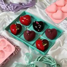 Heart Shaped Silicone Mold, Suitable For Baking Chocolate Bombs, Candies, Jelly, Epoxy Resin Art Candles, Handmade Soaps, Wedding Anniversary Party - Multicolor - View 5