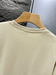 GRDR Men's Fashionable Printed Loose Short Sleeve T-Shirt | Exquisite Design | Summer Essential | Easy To Match, Showcase Your Style - Apricot - View 8