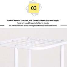 Estante Móvil para Plantas de  7 Niveles, Soporte Multifuncional de Metal para Macetas, Ideal para Balcón, Patio, Jardín y Decoración de Sala - Blanco - Ver 5