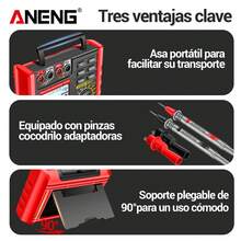 Digital Insulation Resistance Tester Megohmmeter Aneng Mh15 Probador de resistencia de aislamiento - Rojo - Ver 6