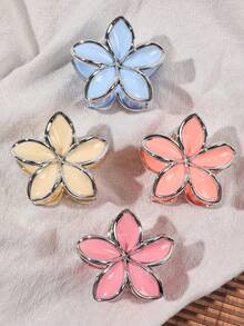 4pcs Bohemian Style Glossy Bright Light Color Metallic Silver Edged Daisy Flower Hair Clips, Delicate Minimalist Elegant Small Size, Suitable For Beach Vacation Women Hair Accessories Elegant Hair Claws Fashion Claw Clip - Multicolor - View 4