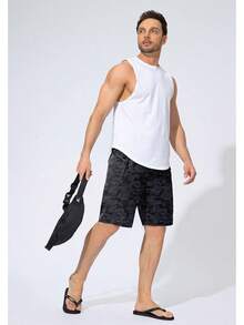 Men's Swim Trunks Quick Dry Board Shorts With Zipper Pockets Beach Shorts Bathing Suits Men - No Mesh Liner - Grey Camo - 查看 6