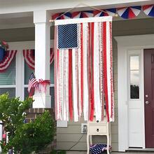 4th Of July Independence Day Decorations Memorial Day Decor Indoor And Outdoor Hanging Flag Banners - 藍色 - 查看 1