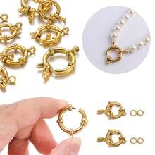 2Pcs Spring O-Ring Clasps | Closed-Loop Bracelet Necklace Connectors, Jewelry Making Supplies For Bracelet Jewelry
