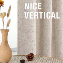 % Blackout Curtains Bedroom 84 Inches Long, Back Tab/Rod Pocket Faux Linen Blackout Curtains 2 Panels Thermal Insulated Curtains & Drapes Living Room, Decor, W52 X L84 - Cục đá - Xem 3