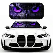 1 件装时尚涤纶猫头鹰汽车遮阳板，女士适用，适用于多种车型挡风玻璃，提供隔热和隐私保护，可折叠，方便收纳