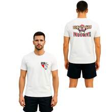 Camiseta São Paulo Blusa Masculina Blusa São Paulo 100% Algodão Plus Size - Branco - Visão 2
