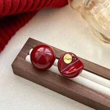 时尚仿珍珠耳钉一对，仿贝壳2/3圆环耳环一对，适合女性日常休闲佩戴。 - L型 - 查看 5