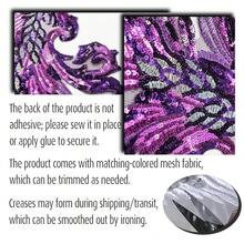 [Free Shipping]Silvora Pair Embroidery Phoenix Costume Sequin Appliques Patches, Peacock Feather Tail Applique Embellishments For Dance Dresses,Clothes,T-Shirt,Neckline Bodice Pants (Purple) - 紫色 - 查看 6