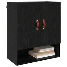 vidaXL Meuble mural Chêne noir 60 x 31 x 70 cm Bois d'ingénierie - Noir - Voir 3