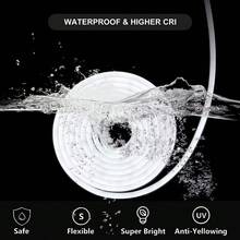 Rolo de 5m de fita LED Mangueira Neon Corte 2,5cm Flexível 12v pronta entrega Com Fonte - Branco Frio - Visão 3