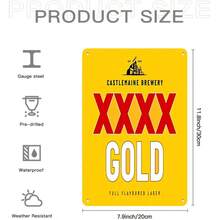 1pc Castlemaine Brewery XXX Gold Full Flavor Lager Beer Vintage Metal Sign, Bar Restaurant Kitchen Garage Wall Decor, Beer Themed Collectible, Home Decor Gift - Multicolor - View 3