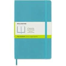 Moleskine Classic - Cuaderno de tapa blanda, diseño de lunares, Rayado, Negro, Large(Liso Azul (reef blue)) - Multicolor - Ver 1