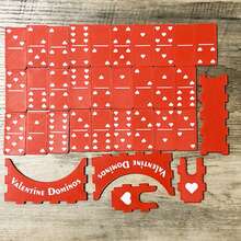 3D打印情人节多米诺骨牌套装：送给爱人的独特个性化礼物 - 紅白色 - 查看 7