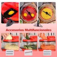 CYPNProcesador de Alimentos Manual Picador de Alimentos Rápido Resistente Picadora de Verduras con 5 Cuchillas Acero Inoxidable Mezclador de Picador de Alimentos para Ajo Salsa Nueces Carne FrutasFashion - 219771441 - Ver 6