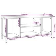 vidaXL Mueble TV chêne sonoma 102x35x45 cm wood engineering - Marrón - Ver 9