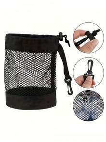 1pc Golf Ball Storage Bag, Drawstring Net Bag, Single-Sided Mesh Bag, Tennis/Golf Ball Pouch