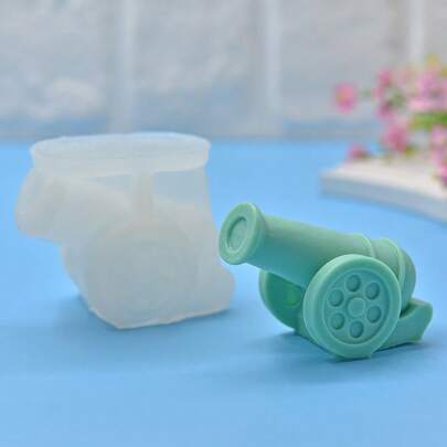 1pc Large Cannon Mold, Silicone Mold For DIY Rocket Cannon Model Decoration, Plaster Mold