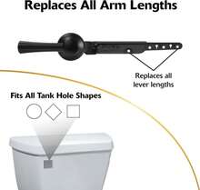 Korky Strongarm Metal Toilet Handle And Lever - Universal To Fit Front, Angled, Side, Left, And Right Mount Toilets - Matte Black, Simple Style, 6034BP - ColorD - View 4