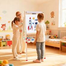 Wooden Art Easel For Kids 3 In 1 Height Adjustable Foldable Easel - Natural - View 2