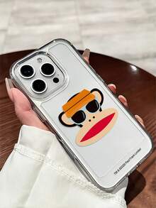 Paul Frank 官方授权透明太空手机壳，全包防震摄像头保护，眼镜猴图案，全新设计，兼容 13/14/15/16/17 Pro Max - 彩色 - 查看 4
