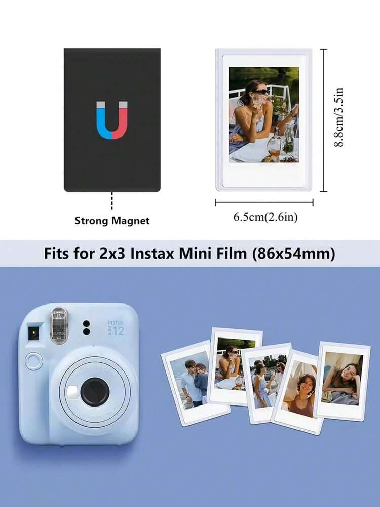 5-20个3英寸磁吸式相框迷你亚克力磁性相框透明亚克力卡片展示架 - 彩色 - 查看 2