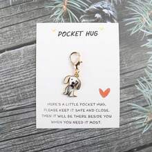 可爱口袋腊肠犬钥匙扣，腊肠犬钥匙扣包挂件钥匙链可爱小狗挂件礼物宠物生日派对礼物 - 彩色 - 查看 12