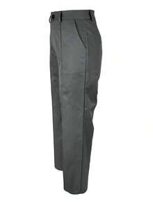 Solid Color Zipper Pocket Button Waistless Elegant Fashion Versatile Suit Pants For Commuting - 深灰色 - 查看 7