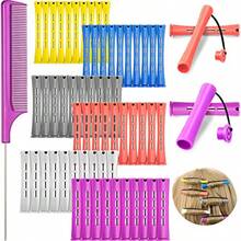 QY- 60 Pieces Hair Perm Rods Set Plastic Cold Wave Perming Rods For Natural Hair Long Short Curling Rollers With Rat Tail Comb For Hairdressing Soft ColorMulti Sizes -3788 - Màu mềm - Xem 1