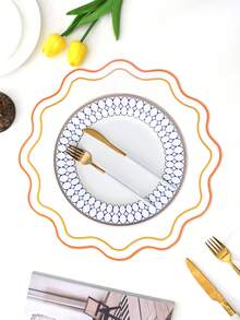 1/2/4pcs Embroidered Fabric Holiday Placemats, Suitable For Wedding Party Table Decor, Minimalist Elegant European Style Fabric Placemats, Simple New Fresh Placemats - Multicolor - View 4