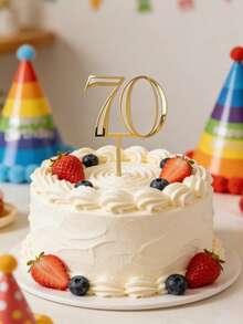Plaques de décoration de gâteau, décorations de gâteau d'anniversaire, décorations d'anniversaire pour les 70e, 60e, 50e, 40e, 30e, 21e, 20e, 18e, 10e anniversaires, convenant aux hommes et aux femmes, décorations de fête d'anniversaire, décorations de fête de mariage - Multicolore - Voir 6