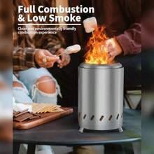 Smokeless Tabletop Fire Pit Stainless Steel Mini Firepit For Patio Camping Bonfire And Backyard Portable Outdoor Wood Or Pellet Fueled Fire Pit Stove Low Smoke Design 5.9 X 7.8 In - Sliver - View 7