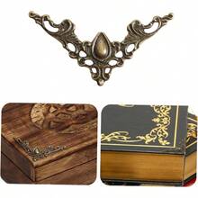 24Pcs Metal Book Corner Protectors Antique Bronze Vintage Metal Corner Protectors Albums Scrapbooking Furniture Case Box Edges - Golden - View 5