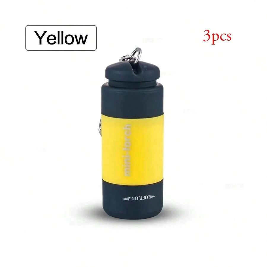 Pocket Keychain Waterproof Flashlight Outdoor Hiking Camping USB Rechargeable Multifunctional LED Flashlight Strong Light IEMX - 3pcs Yellow - View 1