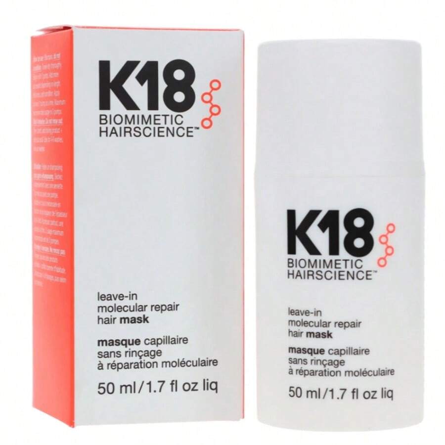 K18 Leave-In Molecular Hair Mask, Repairs Dry Or Damaged Hair, 1.7 Fl Oz - Kích thước du lịch - Xem 1