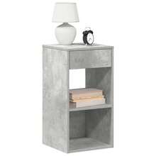 vidaXL Tables de chevet avec tiroir 2 pcs gris béton 35x34x66,5 cm - Grau - Übersicht 1